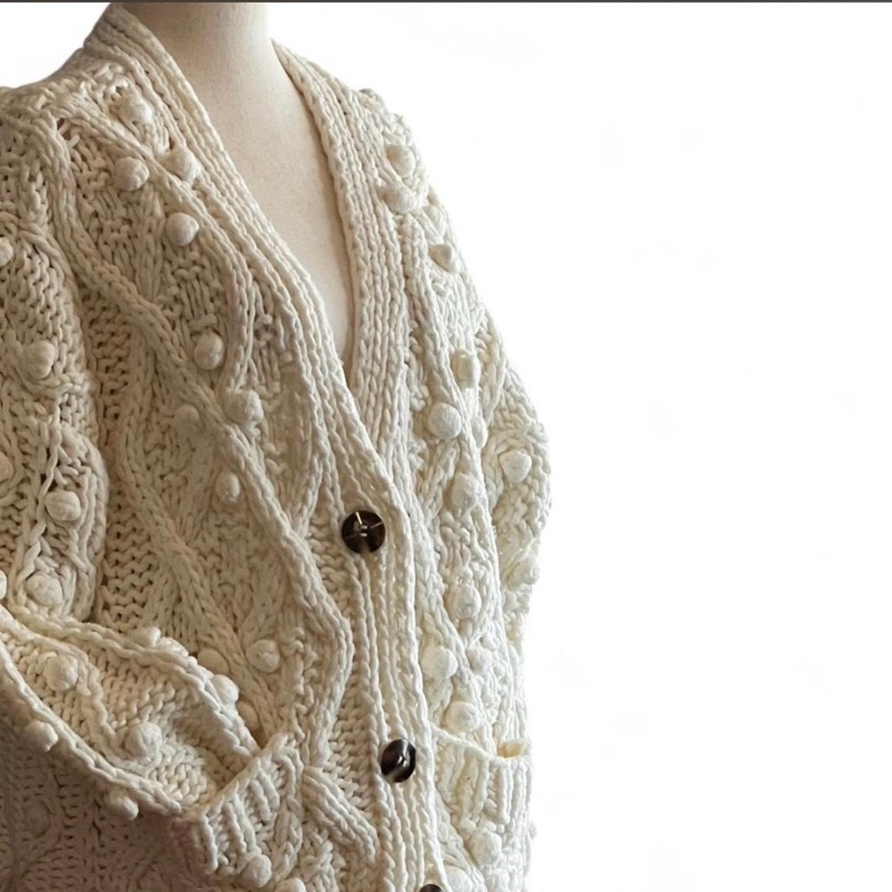 POL Cream Chunky Bobble Knit Cardigan - Picture 3 of 4